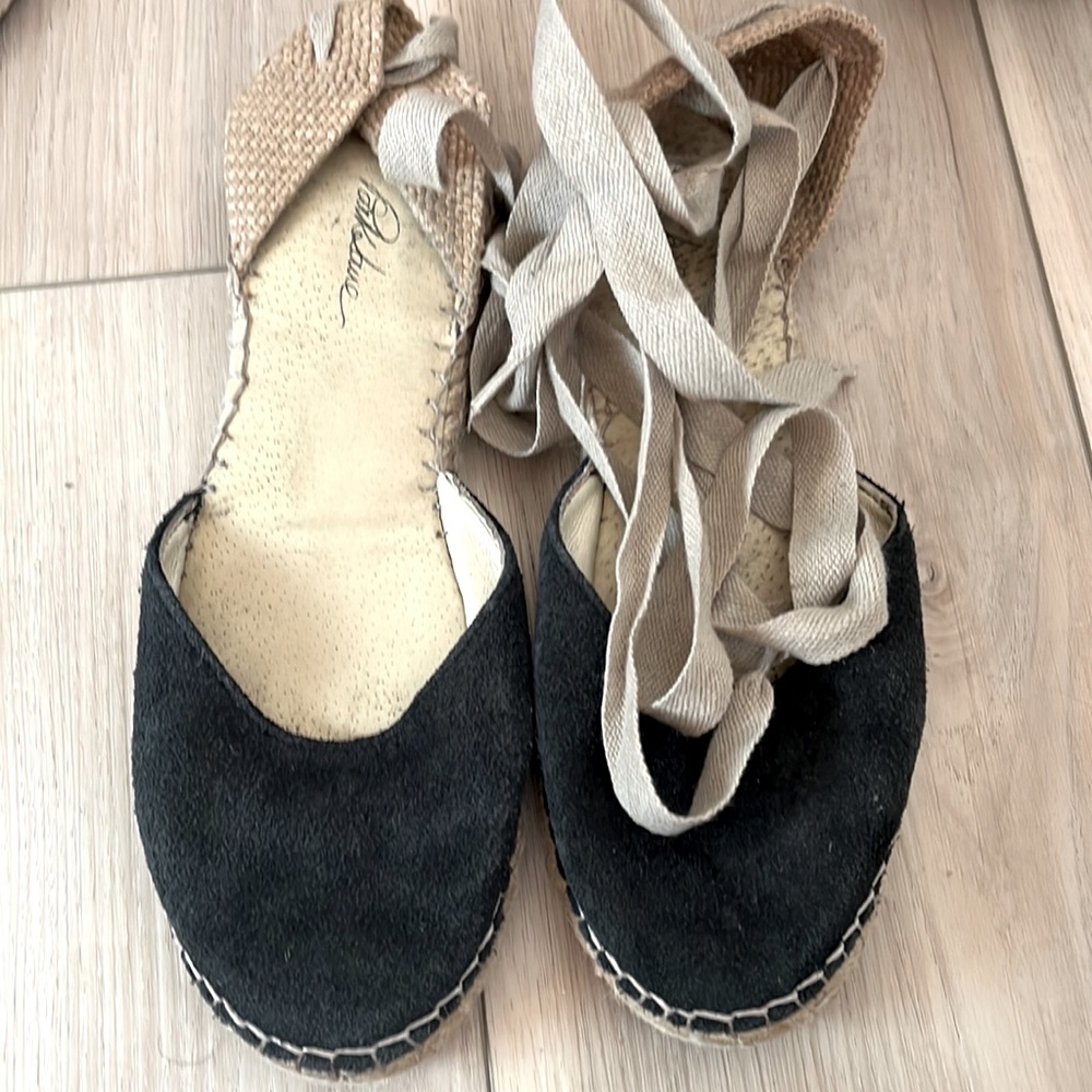 Espadrilles lace up flats